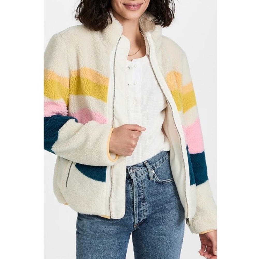 NWT Faherty Sun and Wave Faux Sherpa Full Zip Medium